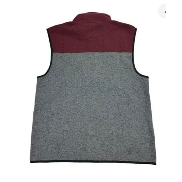 CLUB ROOM - NWT - M Sz L Colorblock Fleece Sweater Vest/Maroon & Grey. SO NICE! - Picture 9 of 16